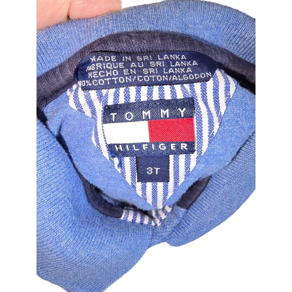 Tommy Hilfiger Boys Blue Short Sleeve Pique‎ Polo Shirt Size 3T Logo Cotton
